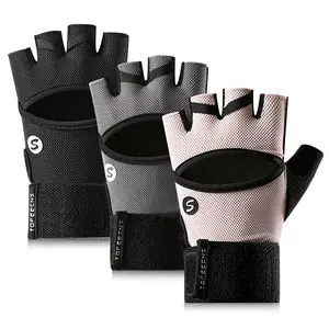 Women's Ventilated Fitness Gloves - Anti-Slip Half-Finger Design, Suitable for Gym, Cycling, Weightlifting, Yoga - Comfortable Fit, Durable, Ideal for Indoor and Outdoor Workouts, Black, Gym Accessories, Safety-Fitting Gloves, Anti-Slip Material