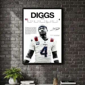 [ SPORT UNFRAMED - SALE UP TO 45% ] Stefon Diggs Hardline Series Sports Poster Playmaker Energy Wall Art