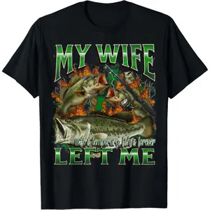 100% Cotton  Unisex-Adults Fishing Meme T-Shirt - Black, Small - Short Sleeve - Humorous Theme - Offensive Fishing Meme Graphic Streetwear Round  Neck  Comfy  Tee Men  Gifts Men  Graphic  Tees Golf Gift T-Shirt For Men And Women