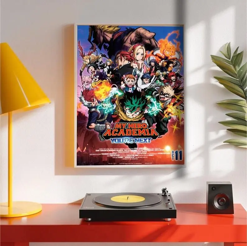 My Hero Academia Movie Poster Print - All Might & Deku Design, Paper Material, Wall Mount Home Decor (N03)