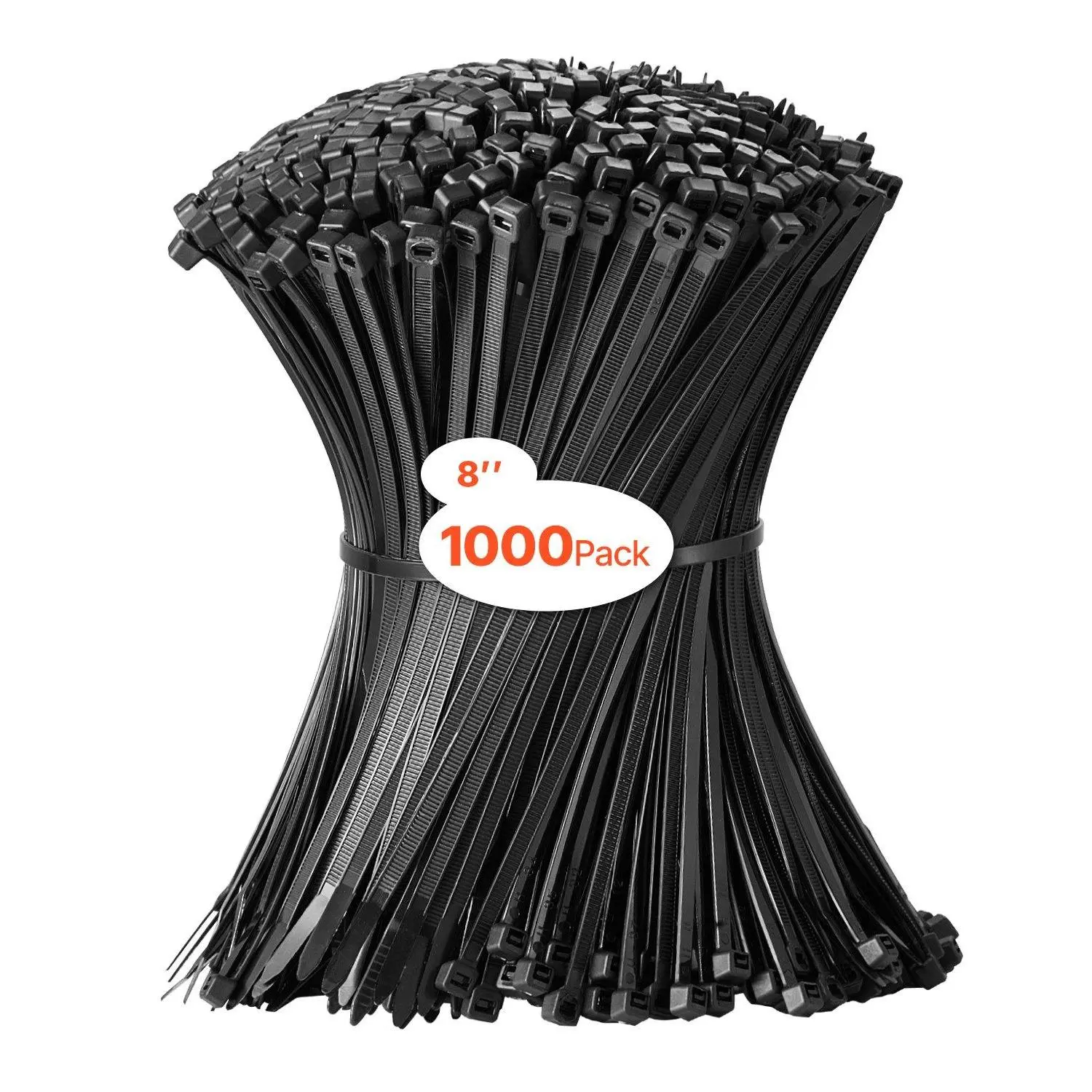 【summerfinds】8-in Wire Cable Ties (1000-Pack), 45LBS High Tensile Strength, BPA-Free, Cold & Heat Resistant, for Home, Garage & Shed Cable Management, Father's Day Gift