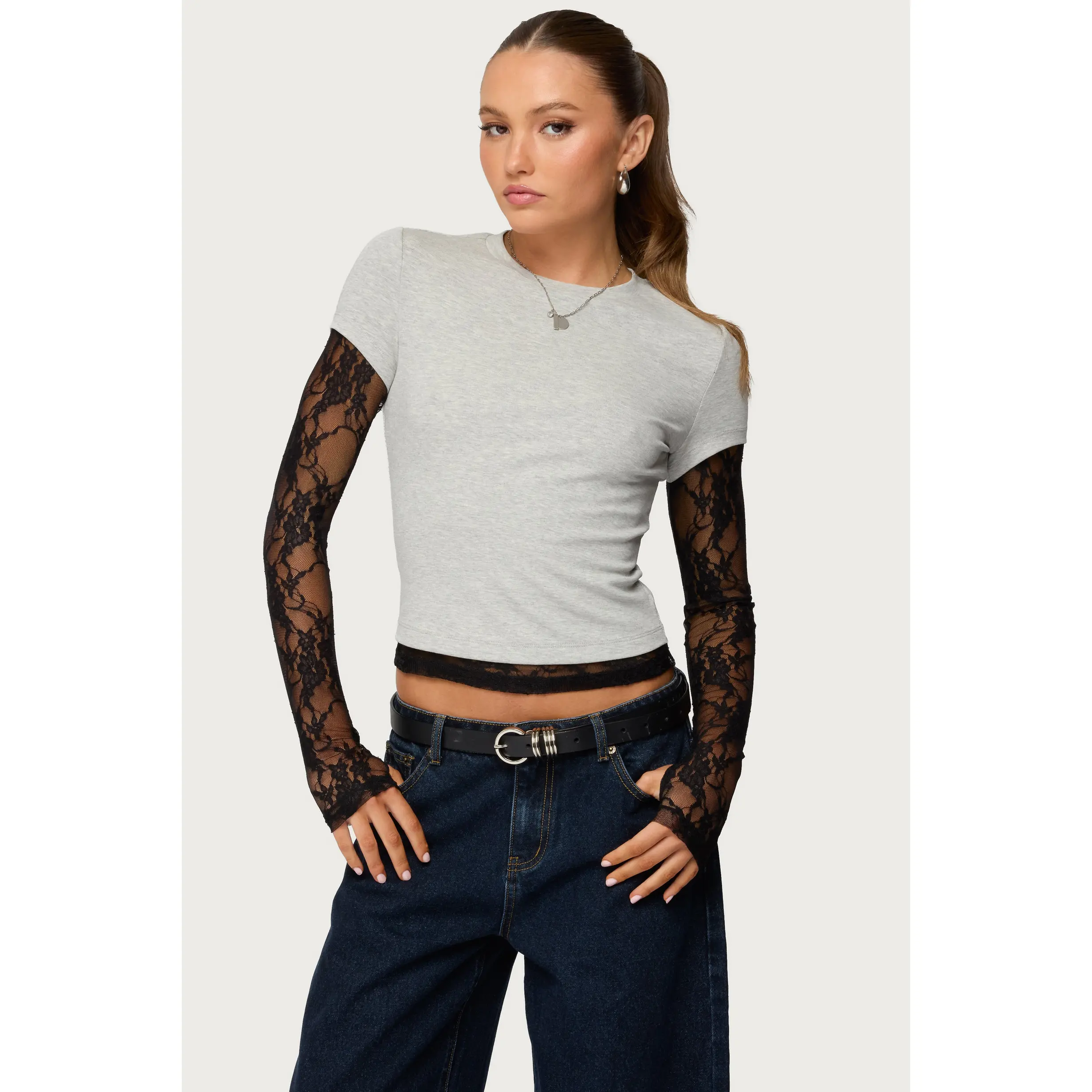 Layered Lace Sleeve Top Layered Lace Sleeve Top