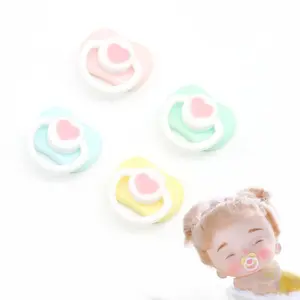4Pcs Pacifier Model Mini Doll Pacifier Plastic Miniature BJD Doll Dummy Pacifier Cute Pink/Blue Doll Pacifier Accessories