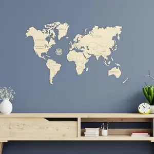 Wooden World Map Wall Decor M - Places I've Been Map of the World Wall Art -  EU