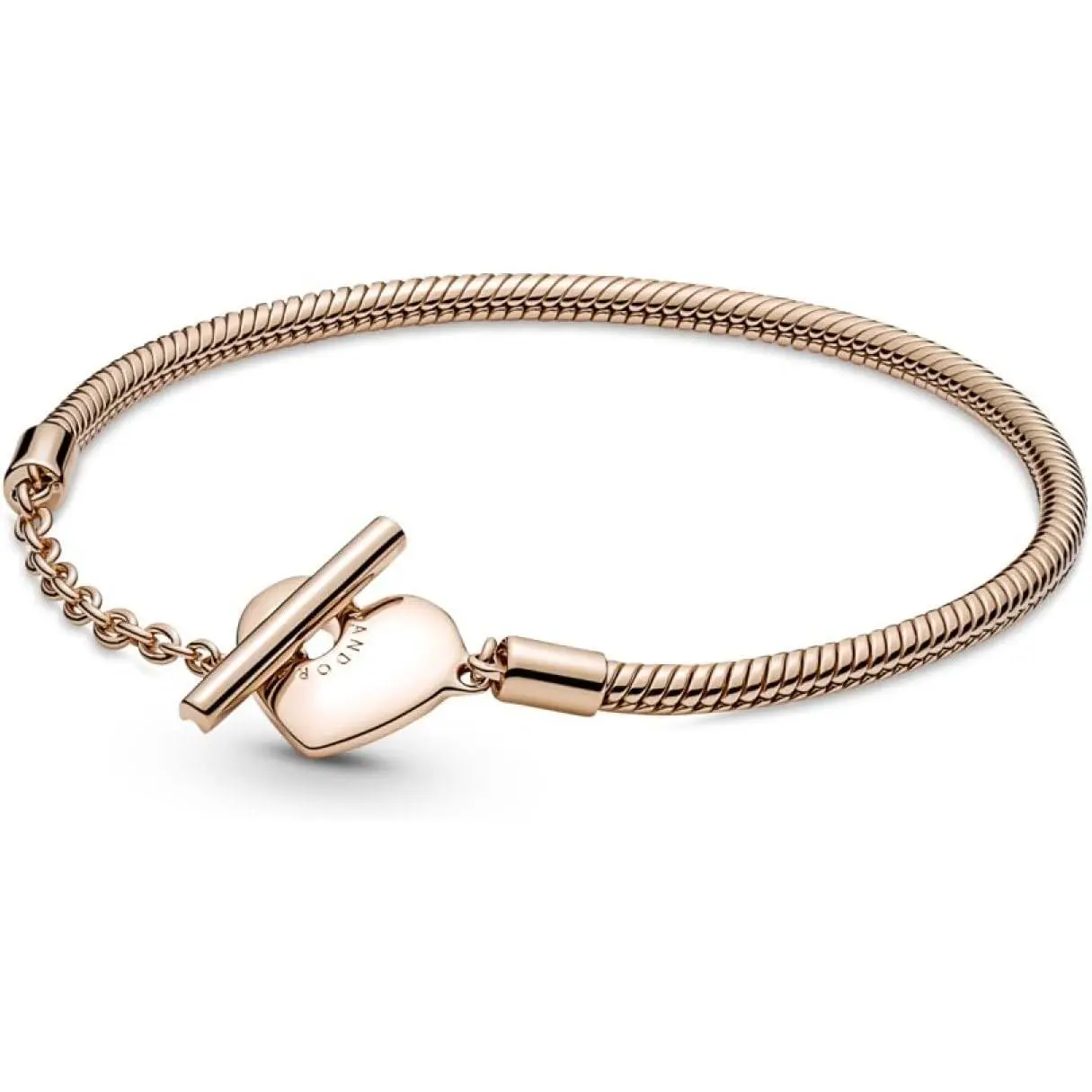 Pandora Moments Heart T-Bar Snake Chain Bracelet 589285C00-23