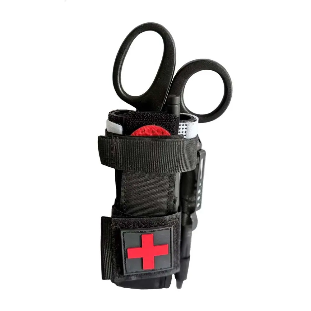 Outdoor Travel Hiking Camping Medical Scissors Bag, Pen Holder, Edc Tool Storage, Molle Strap Waist Pack, Nylon Material, Hiking Accessories