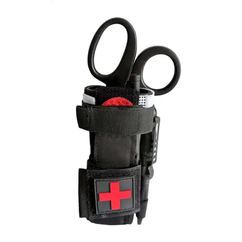 Outdoor Travel Hiking Camping Medical Scissors Bag, Pen Holder, Edc Tool Storage, Molle Strap Waist Pack, Portable for Hiking, Nylon Material
