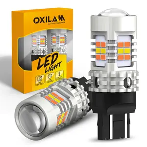 OXILAM Upgraded 7440 7443 3157 3156 Switchback LED Bulbs 4000LM Dual Color Amber/White CANBUS Ready, Anti Hyper Flash, Built-in Resistor Turn Signal Lights and DRL/Daytime Parking Lights, Pack of 2