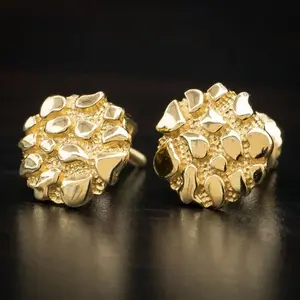 Vintage Gold-Plated European Fashion Men's Non Tarnish Magnetic Earrings 1cm Perfect for Anniversary Birthday Gifts Parties Evening Wear