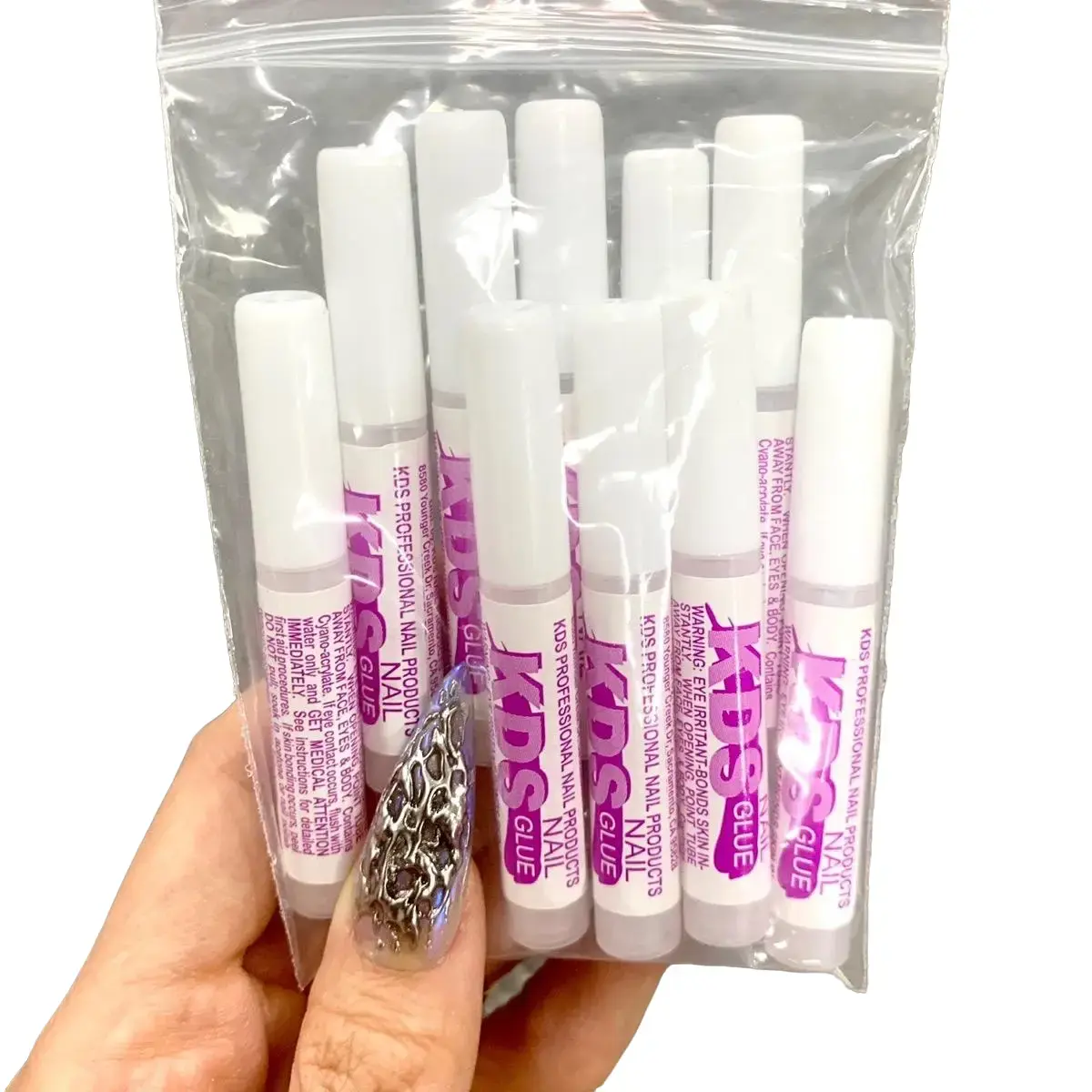 Glue KDS for nail tips Adhesive Super Bond for Acrylic Nails Tips - 0.07 oz for Each Glue professional glue for press on glue acrylic tips