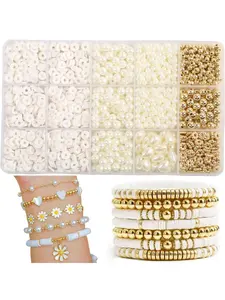 Beads for Bracelet Making, 15/24 Grids Beads for Necklace & Bracelet Making, DIY Jewelry Accessories for Girls & Women, Acrylic Bead Mix