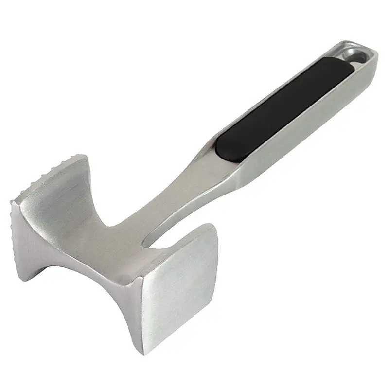 Multi Sided Meat Tenderizer Hammer Heavy Duty Meat Mallet for Pounding Steak Chicken Pork Nuts Shellfish Durable Non Slip Handle Kitchen Tool Easy Clean with Hang Hole Storage Black
