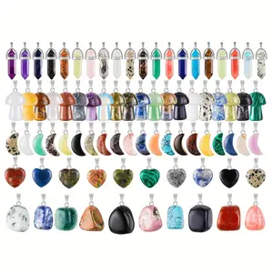 50pcs artificial crystal charms pendants for jewelry making irregular beads assorted shape pendants bulk 5-style hybrid beads gifts for bracelets necklaces diy