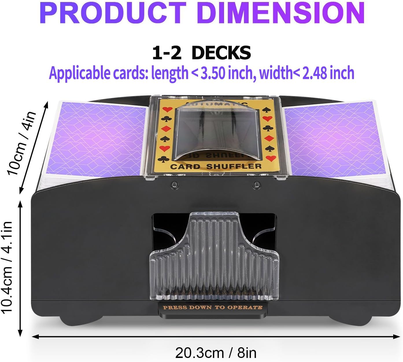 Automatic Card Shuffler, Battery-Operated Electric Shuffler, Casino Card Game for Poker, Home Card Game, UNO, Phase10, Texas Hold'em, Blackjack, Home Party Club Game Automatic Card Shuffler, Battery-Operated Electric Shuffler, Casino Card Game for Poker, Home Card Game, UNO, Phase10, Texas Hold'em, Blackjack, Home Party Club Game