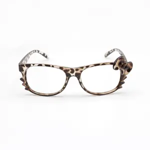 Y2K Leopard Glasses, No Lens Retro Frames, Kawaii Decorative Eyewear for Cosplay & Anime, 2025 Trendy Emo Grunge Accessory
