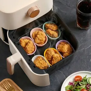 5-Piece Air Fryer Baking Molds Set, Food-Grade Silicone Cups, Non-Stick Bakeware, Ideal for Eggs, Pancakes, Cupcakes, Pudding, Tart, Egg Custard