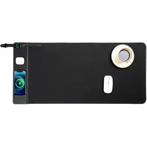 Wireless Charging Mouse Pad 15W Waterproof Gaming Mousepad with Ultra-Smooth Surface Non-Slip Base XXL Large Desk Mat 80 x 40cm Classic Black Desk Pad for MacBook PC Laptop Black