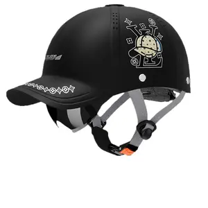 Peaked Cap Style Helmet Unisex Breathable Sunproof Safety Gear for Electric Motorcycle Summer Use