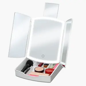 Travel Mirror with Lights and Makeup Organizer (iCVS30)