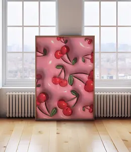 Cherry Wall Art |Cherry Poster| Girly Aesthetic | Cherry Decor