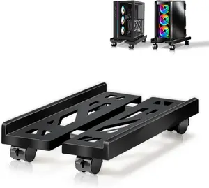 Mobile PC Computer Tower Holder, 1 Count Adjustable Mobile Computer CPC Holder, Telescopic Desktop Stand with Locking Caster Wheels PC Stand
