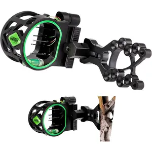 5 Pin Micro Adjustable Compound Bow Sight with Light Aluminum Alloy for Right and Left Hand