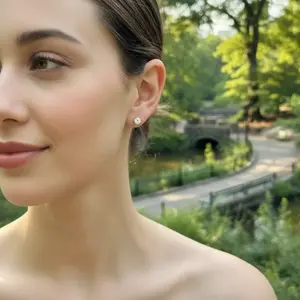 2 CTW IGI certified E VS1 Lab-Grown Diamond Stud Earrings | 14K White Gold |