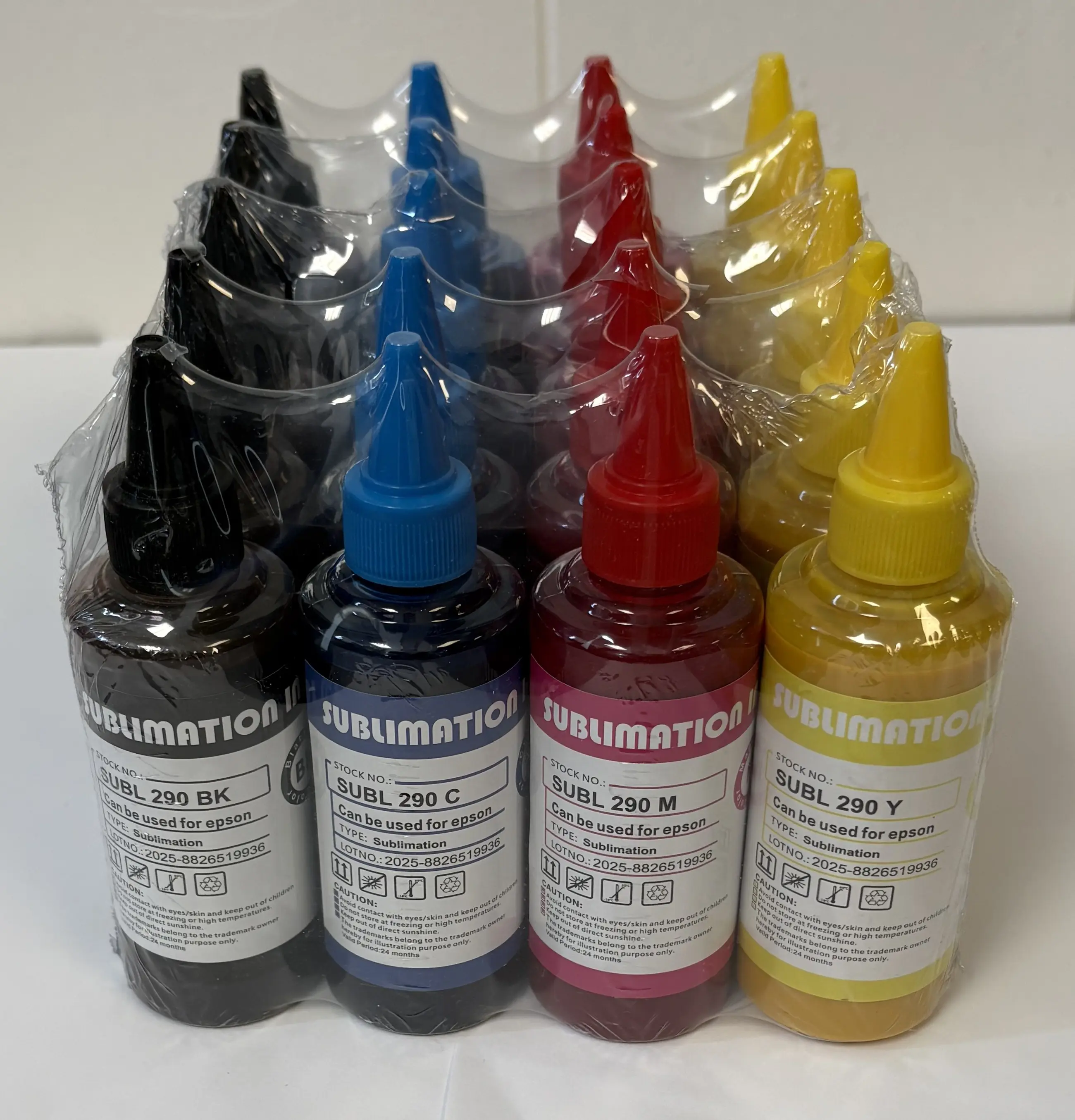 Premium Sublimation Ink 4-Pack (CMYK) – 290ml each Bottles for Epson EcoTank