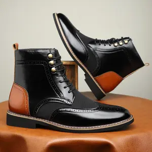 Men's Rugged Textured Boots - Non-Slip Sole, Extended Sizes & 2-Day US Delivery