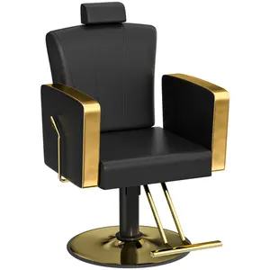 Heavy-duty Barber chair with reclining function 330-pound capacity equipped with 360° rotation/adjustable headrest/fan-shaped backrest for barbershops beauty salons and home