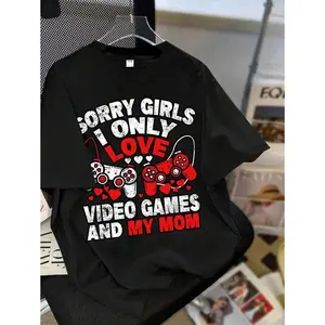 Tween Boys Graphic Gamepad Printed Casual Style Short Sleeve T-Shirts, Summer & Spring Streetwear Sweatshirt, Hoodie, Comfort Colors