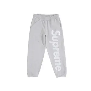 Supreme Men's Satin Appliqué Sweatpant (FW25) Heather Grey, from StockX