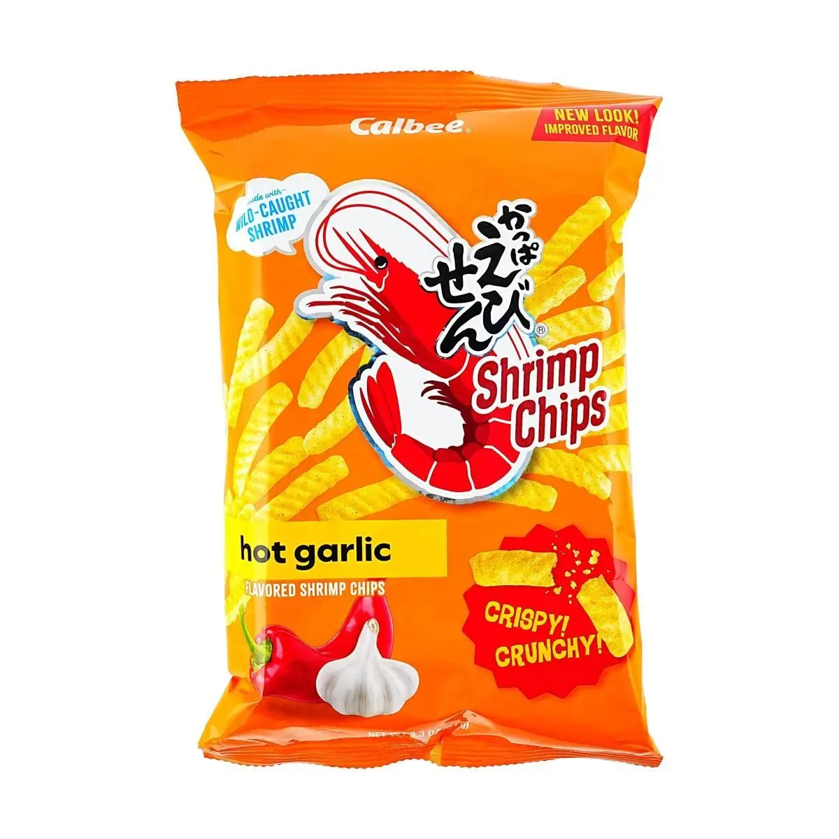 Calbee Japanese Shrimp Chips Garlic Chili Flavor 94g - Crispy Savory Snack