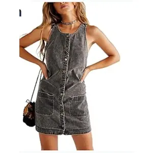 Free People Wilderado Denim Mini Dress On Mute SM (Women's 4-6)