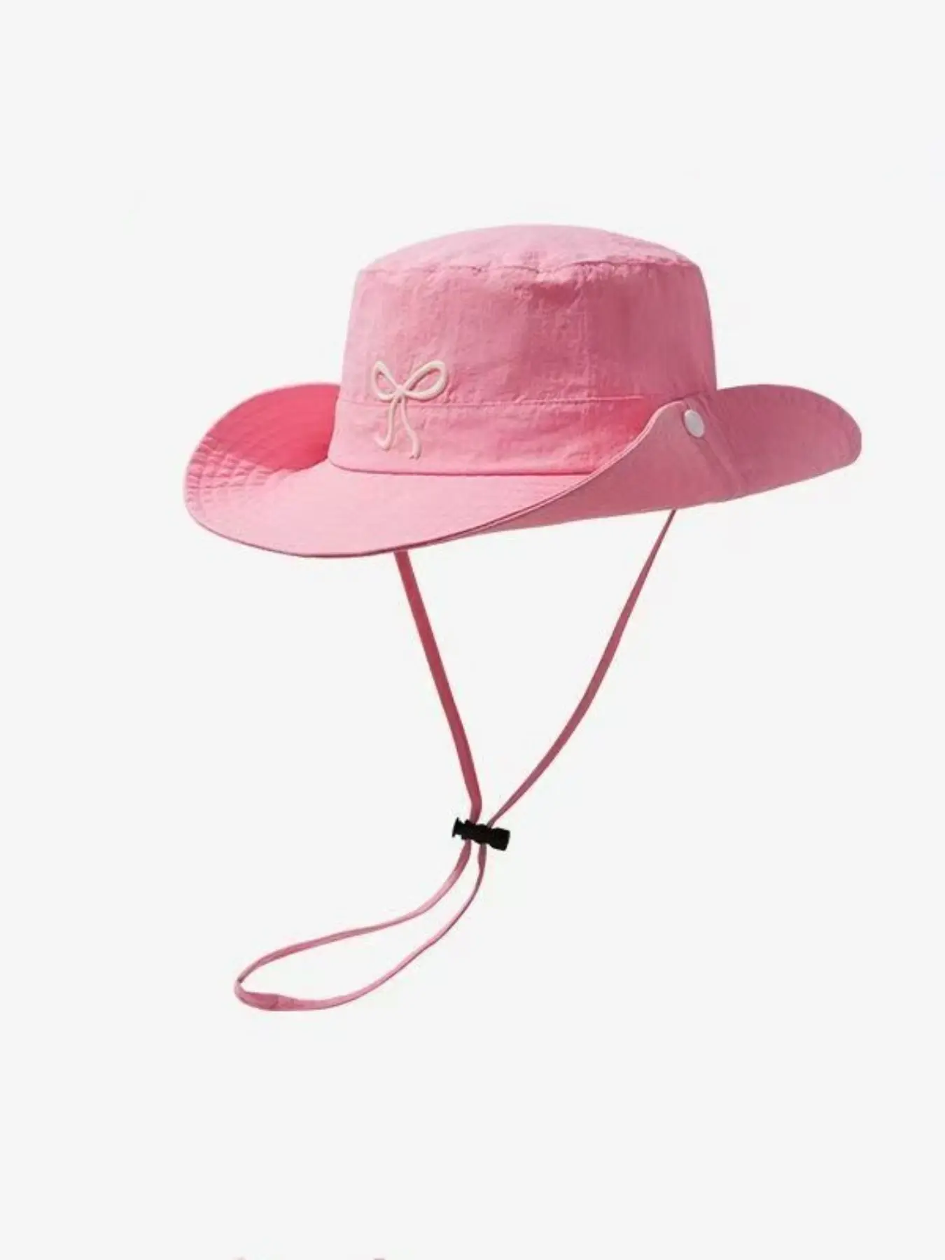 Cute Bowler Fisherman Hat, Adjustable Windproof Rope, Perfect for Beach and Outdoor Play, Dopamine Colors, Casual Fitted Bucket Hat, Sun Hat