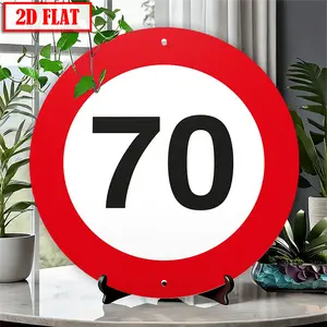 Round Metal Tin Decorative Sign, 70Th Birthday Sign, Perfect Gift Idea for a Best Friend Or Girlfriend Celebrating Their 70Th Birthday, Suitable for Birthday Parties