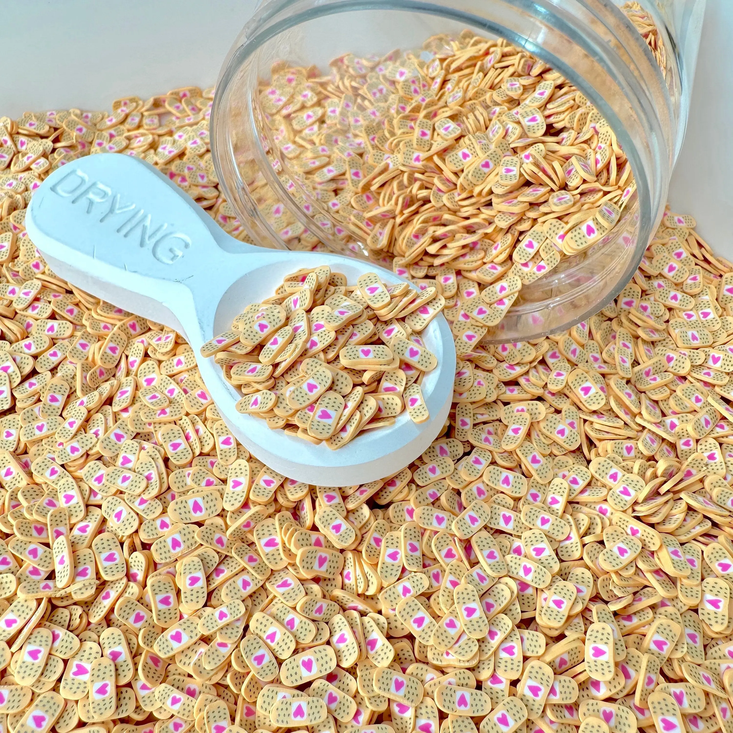 5MM/10MM Heart Bandaid, Medical Polymer Clay Sprinkle (NOT EDIBLE)