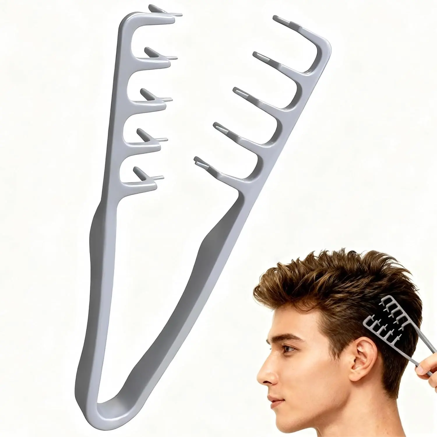 Volumizing Wide Tooth Comb for Men & Women, Root Lifting Texturizing Hair Comb, Fluffy Bangs, Flat Hair Volume Boost, Non-Slip Abs Handle, Hair Styling Combs, Hair Care Comb, Grooming Comb, Hair Texture Comb