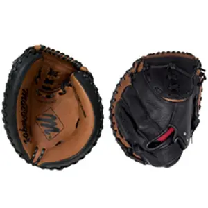 Macgregor Jr Series Leather Catchers Mitt - LHT, Left Handed Thrower, Fits on Right Hand, for Ages 5-8, Baseballs & Softball Gloves