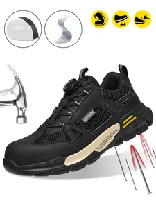 New Men's Work Casual Shoes - Lightweight Steel Toe Safety Athletic Footwear with Anti-Slip & Puncture-Resistant Protection for Outdoor Work, Construction Sites & Workshops Walking Shoes Work Protective Shoes