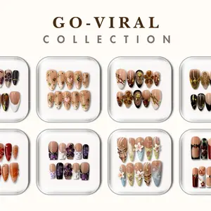 GO-VIRAL Collection - Handmade Press-On Nails | Reusable, Salon-Quality, Long-Lasting, Glossy Design