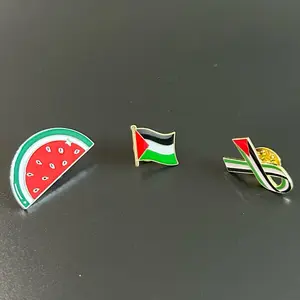 Palestine Pins Watermelon, Flag & Ribbon Designs - Unique Featuring Colorful Flag and Watermelon Slice Motifs
