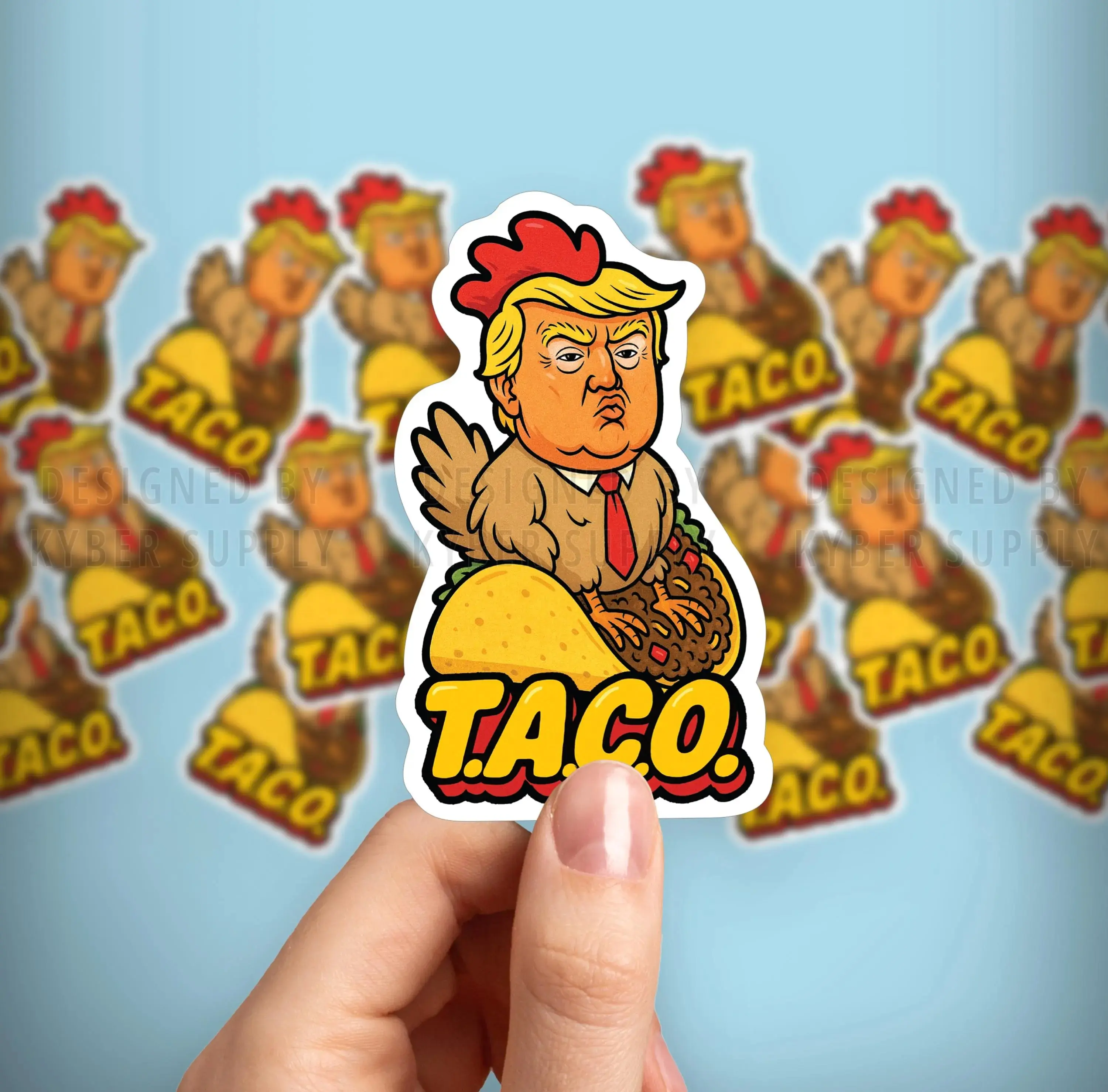 TACO TRUMP sticker pack - Trump Always Chickens Out - Anti Trump Stickers -Meme mini decal, Anti Fascist Anti Racist stickers