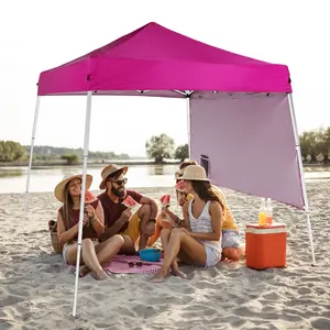 10x10 Ft Outdoor Gazebo for Patio Camping Backyard, Portable Instant Canopy with UV-Resistant Waterproof Silver-Coated Top, Adjustable Legs & Carry Bag