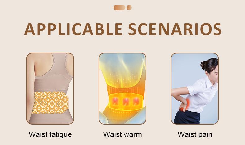 Steam waist warmer patch Waist heat pack for pain relief Heated waist therapy patch 8H long-lasting heat Office worker waist warmer
