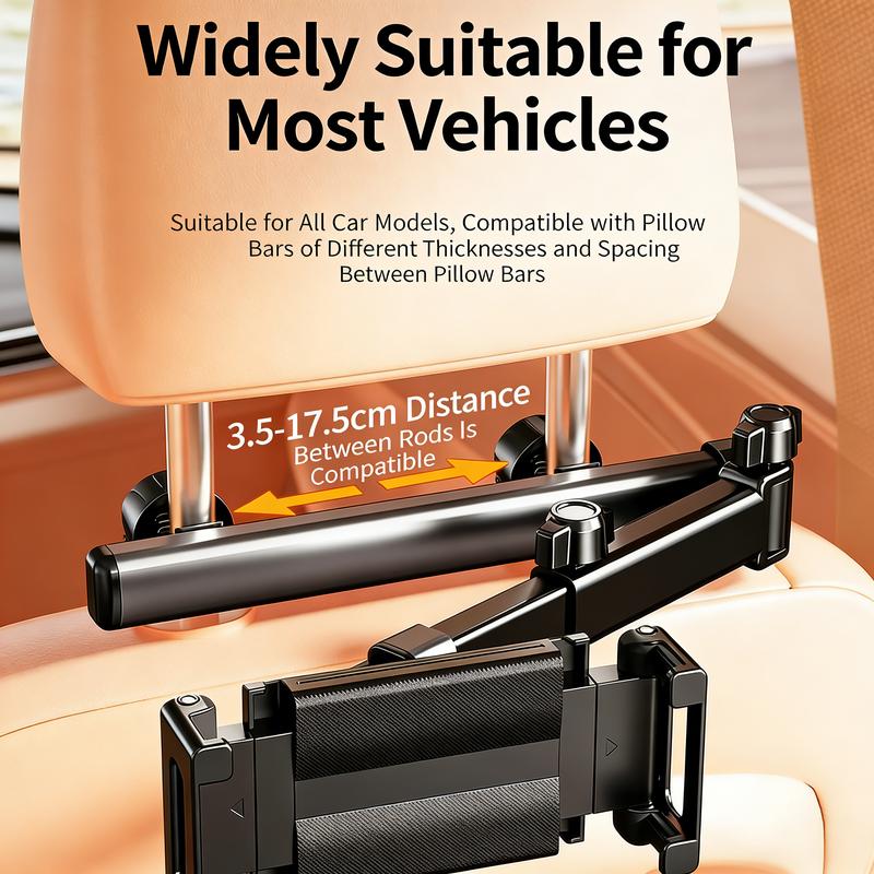 UFORU 3-in-1 Car Headrest Tablet & Phone Holder with Adjustable Extension Arm - Universal Back Seat Mount Compatible with 4.7-12.9" Devices like iPad, Galaxy & Fire HD, Perfect Fall Travel Essential for Moms & Kids Road Trips