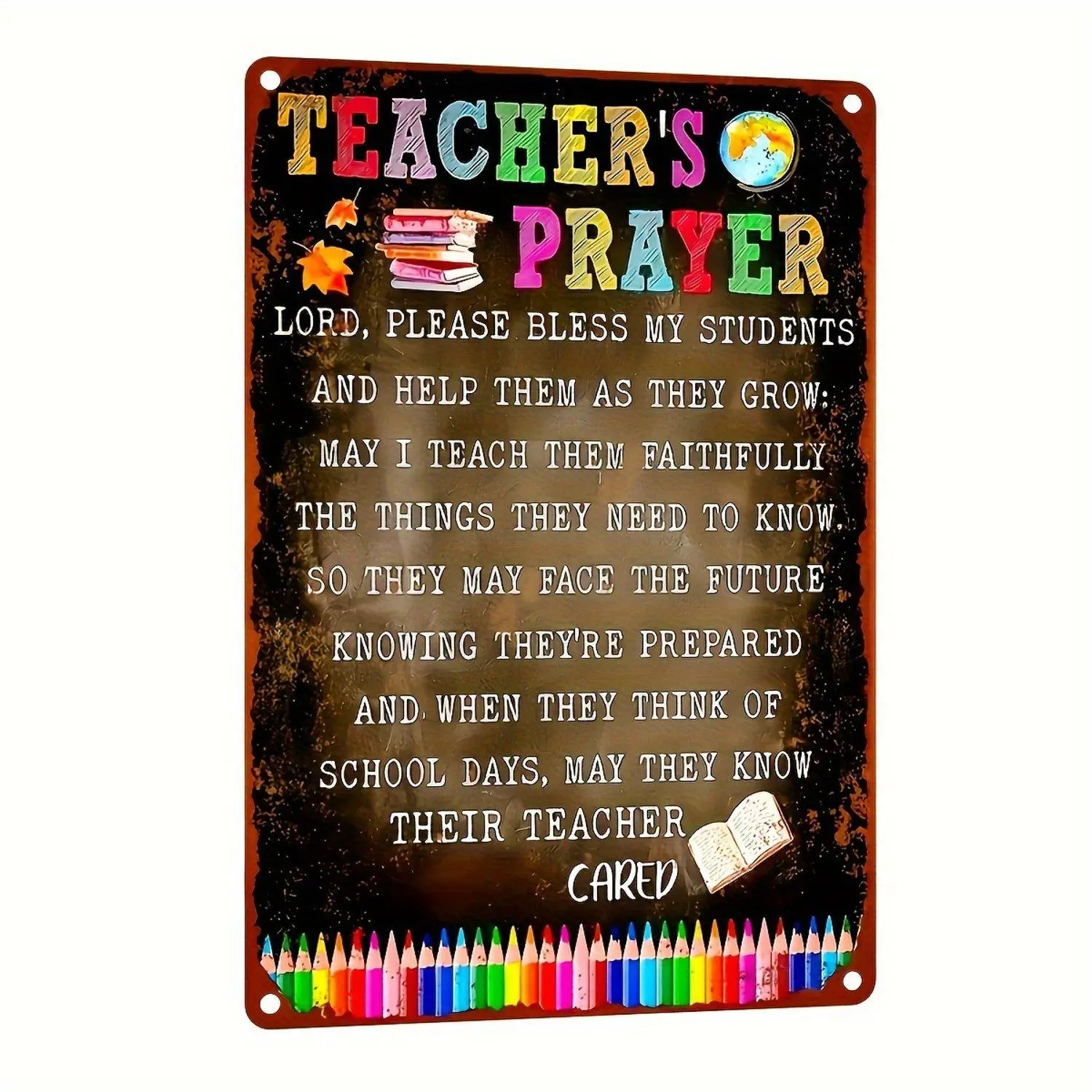 1pc americana style teacher prayer Prints 12x8 inch hanging for classroom home bedroom bar cafe vintage inspired no electricity needed
