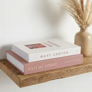 MAOBUYOU Elegant Decorative Books - Set of 2 Stylish Fake/FauxBook Boxes for Coffee Table, Bookshelf and Mantel Decor, Modern Home Aesthetic, Hidden Storage Box for Living Room, Bedroom and Office