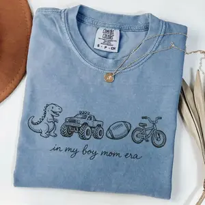 Comfort colors In My Boy Mom Era TShirt, Boy Mom Sweater, Mother's Day Gift, Mom Life Tee, New Mom T-shirt, Mom Vibes T-Shirt
