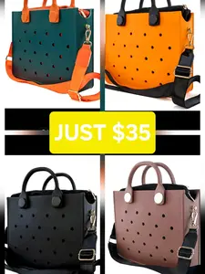 Waterproof Rubber Tote Bag - No Accessory Charms Included - Available in Multiple Colors - Durable & Practical - Just $35